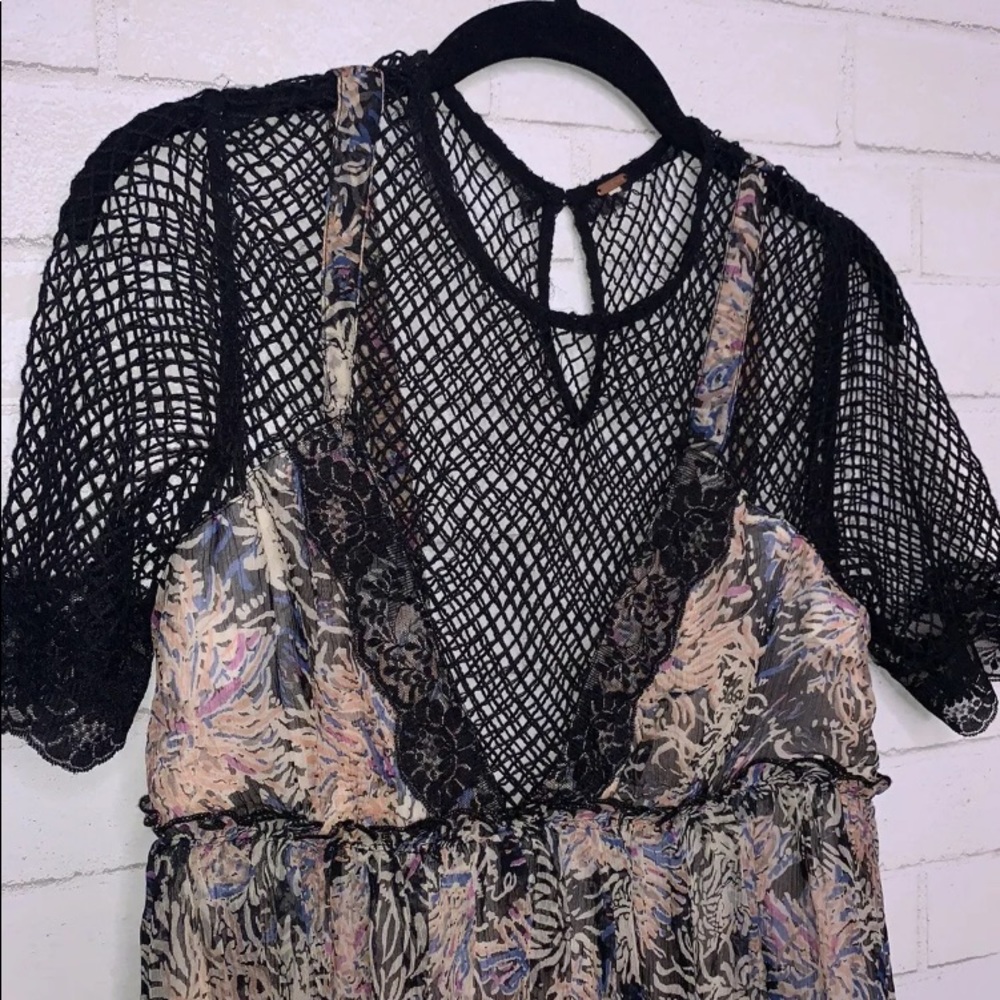 Free People Mesh Floral Maxi Dress size Medium - Picture 7 of 10